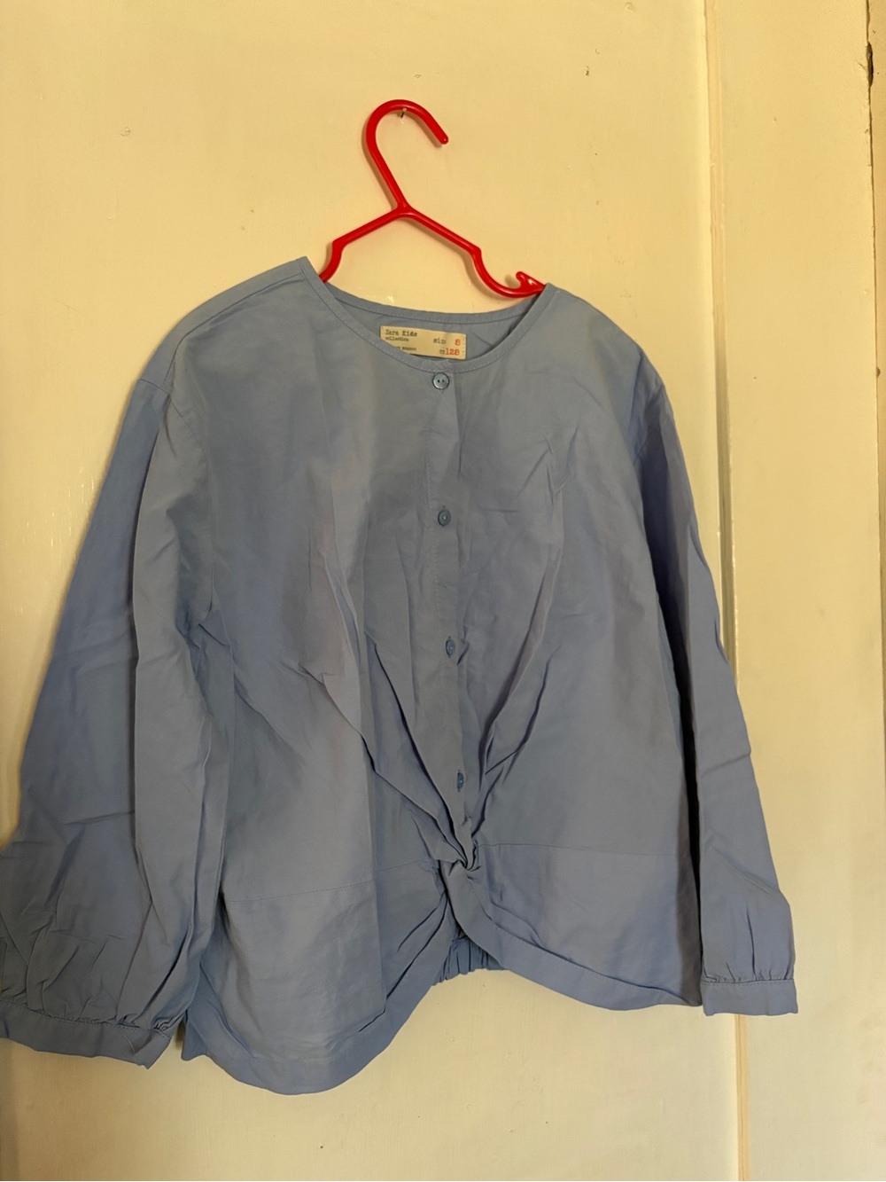 Zara Light Blue Button Front Kids Blouse